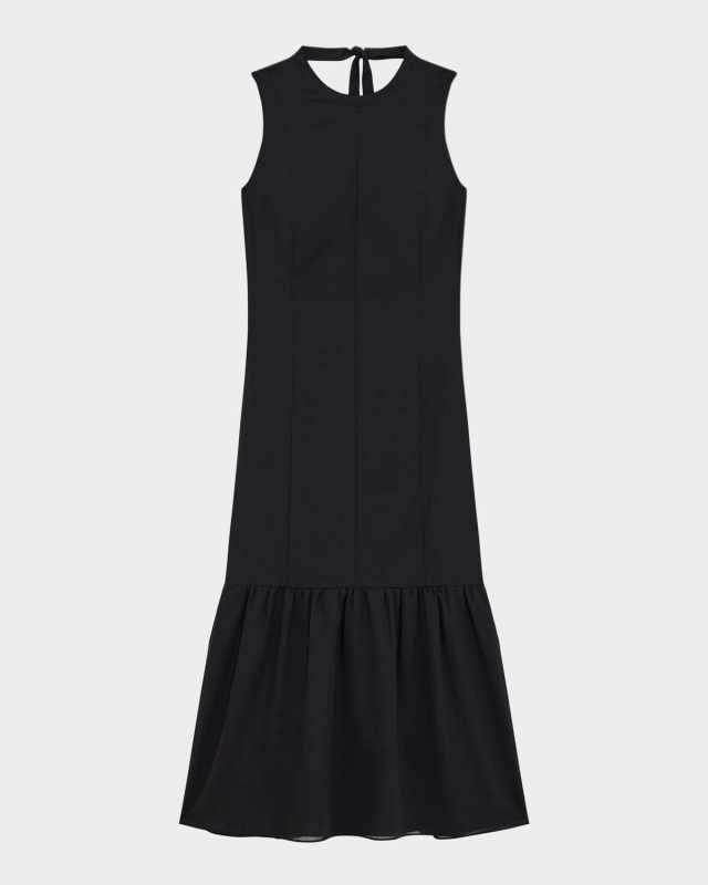 Tiered Lightweight Wool Midi Dress